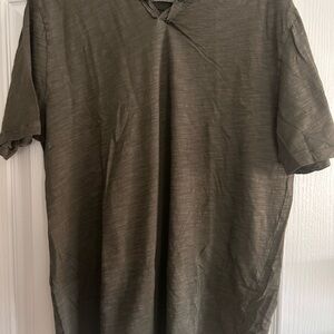 Mododoc - Los Angeles Olive Green Large Designer V Neck T Shirt Cotton New